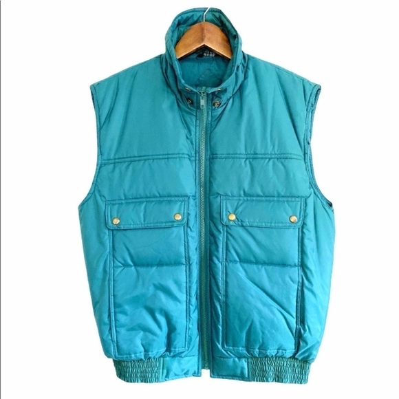 Ozark Trail Vintage Teal Full Zip Up Puffer Vest - Picture 1 of 6